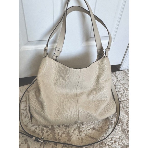Vince Camuto Convertible Bag Tote Tania Cream Genuine Leather - Picture 1 of 15